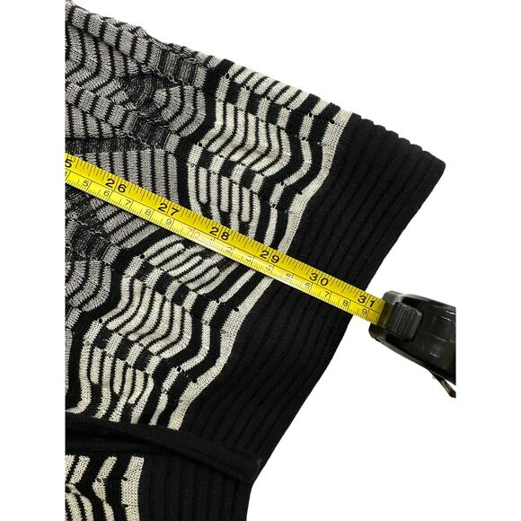 Missoni Cardigan Black & White Zig Zag Woven Open Front Long Sleeve size Large - Picture 7 of 10